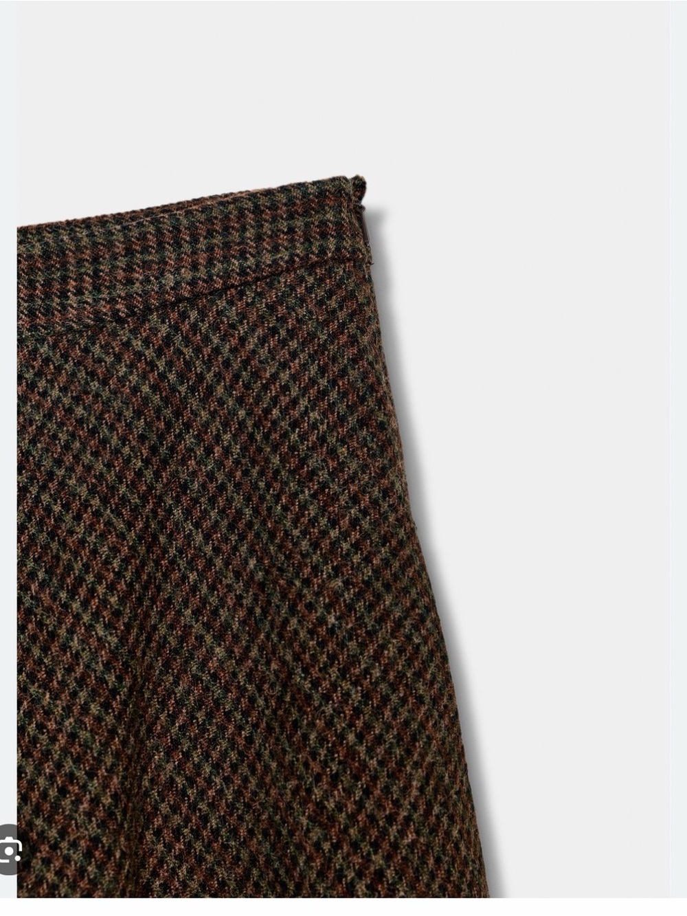 ZW Collection Zara Brown Textured Wool blend Cape Maxi Skirt - Picture 4 of 5
